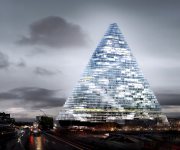 Herzog & de Meuron project of a triangle high rise building in Paris